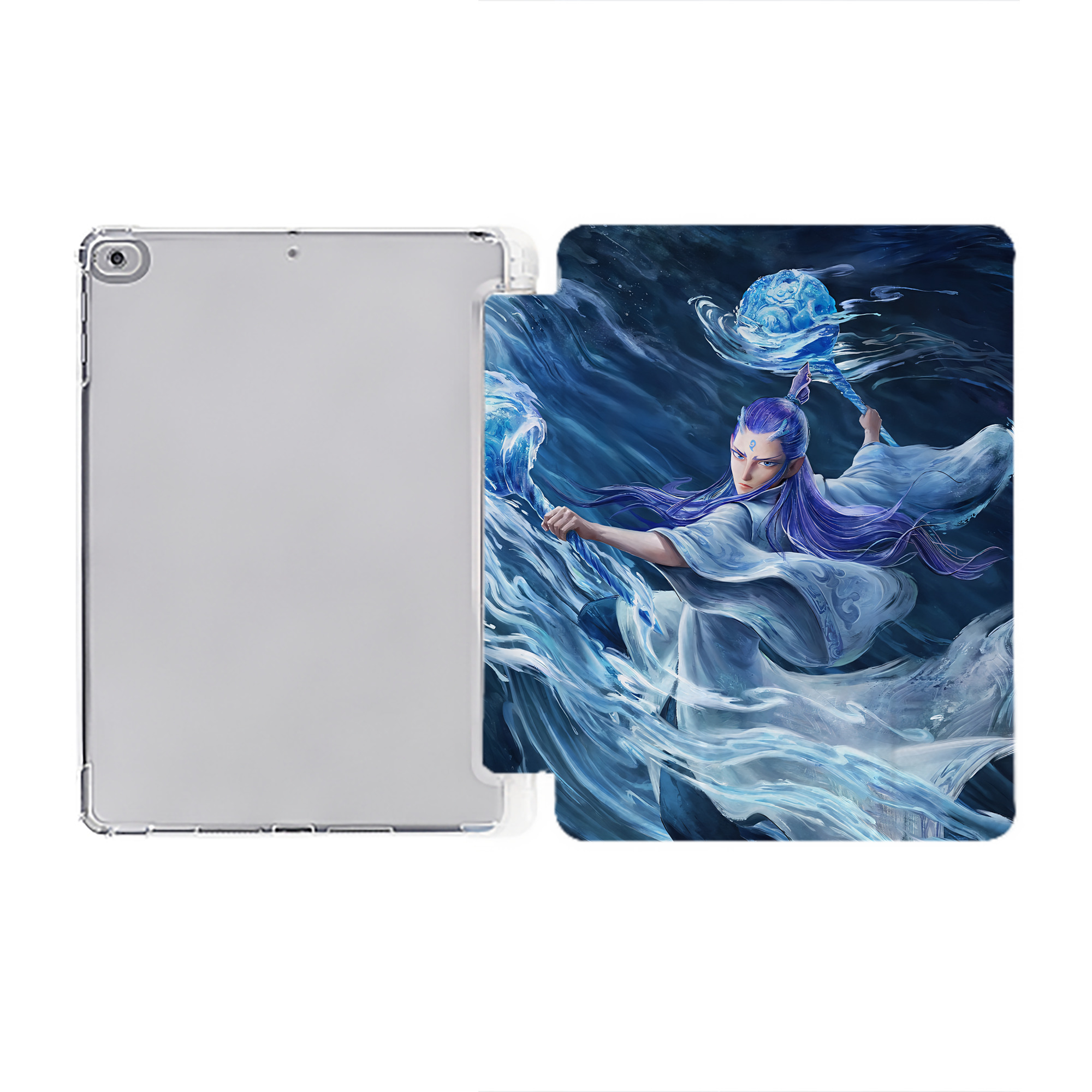 （画像用） Ne Zha 2 ナタ 魔童の大暴れ IPad ケース ペン収納付き 三つ折りスタンド PUレザー×シリコン 対応機種9.5/10.5/10.9インチ